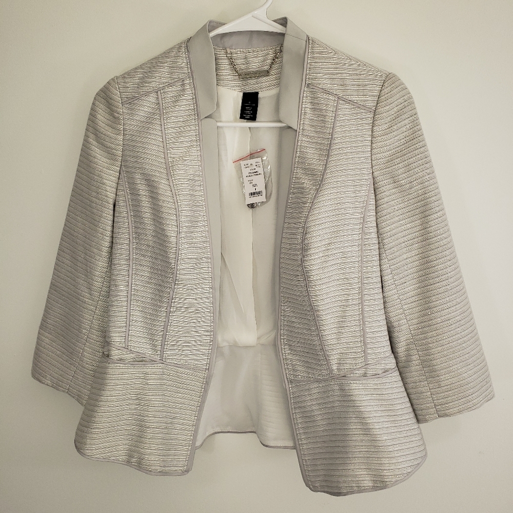 White House Black Market Shimmer Tweed Jacket